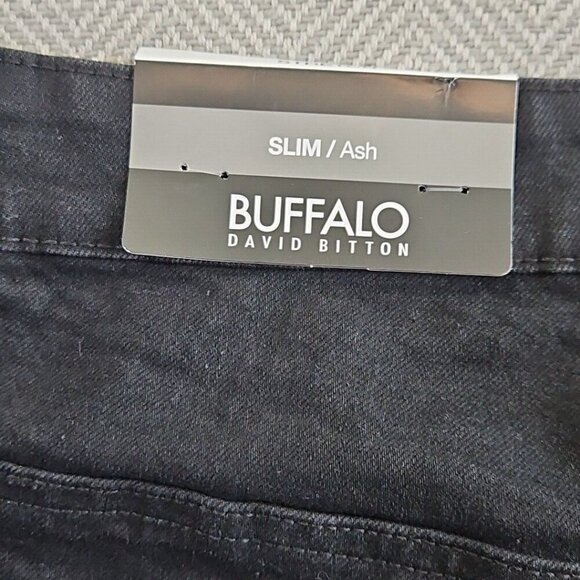 Buffalo David Bitton Ash Jeans Men's Size W34 L32 Black Slim Fit NWT Classic - Picture 9 of 15